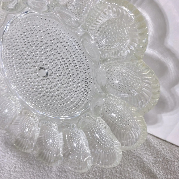 Vintage Indiana Clear Glass Hobnail Deviled Egg Platter Tray Dish - Picture 6 of 11
